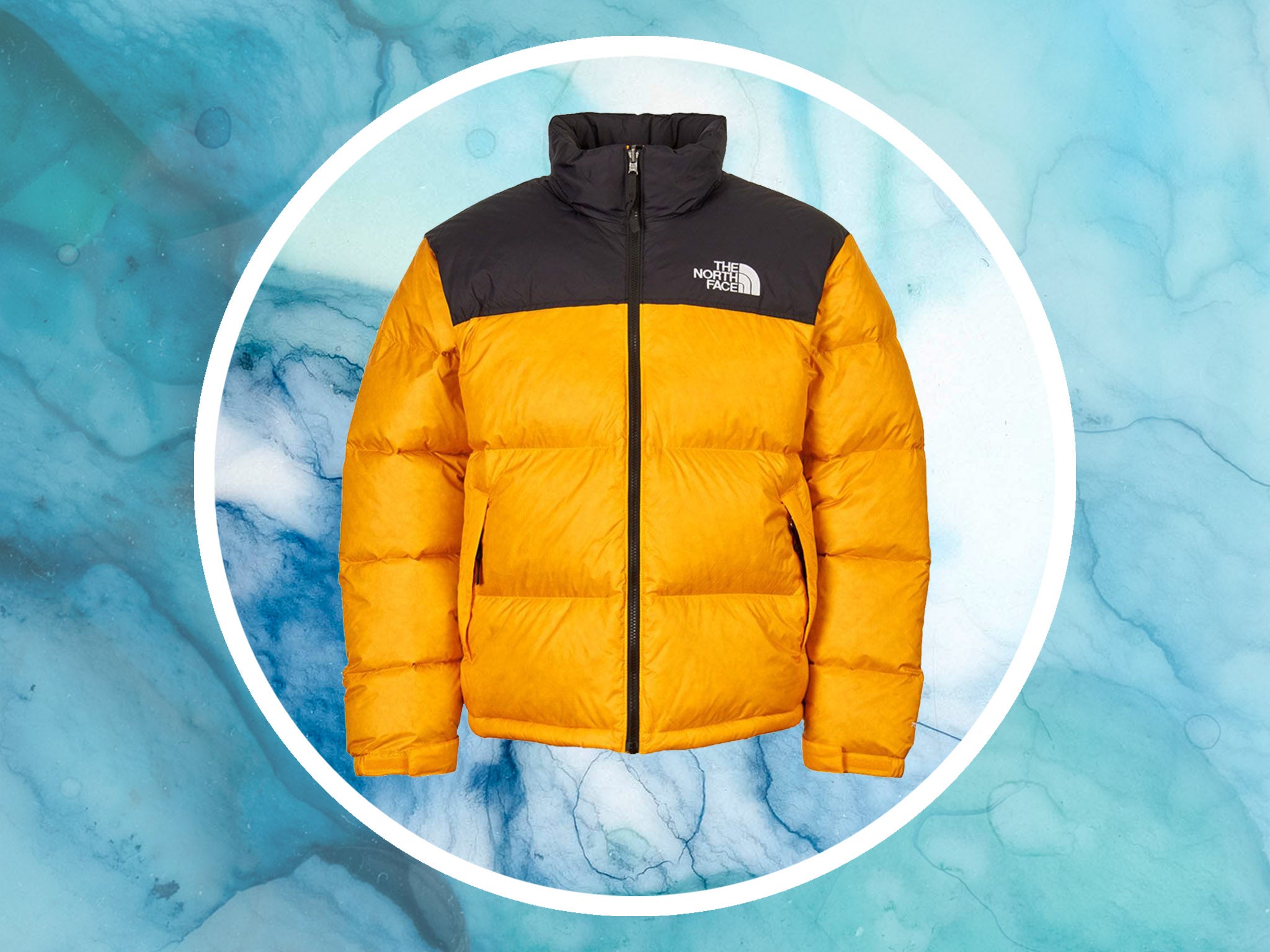 North face cheap orange nuptse